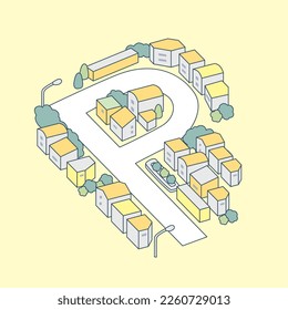 Alphabet "P" and the city