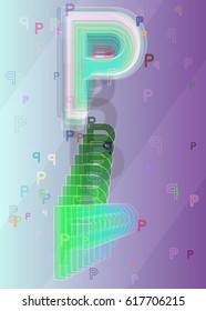 Alphabet P design texture