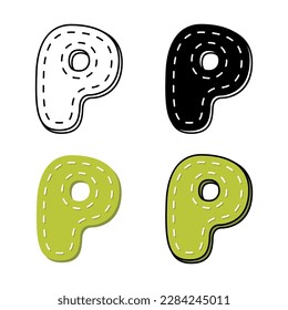 Alphabet P in flachem Stil einzeln