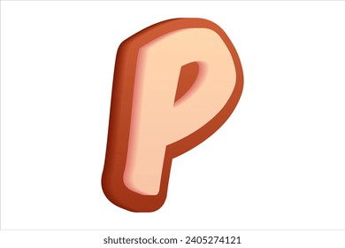Alphabet P Gingerbread Christmas Sticker