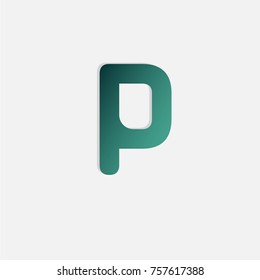 alphabet " p " letter with gradient effect 