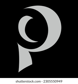 Alfabeto P letra logotipo inicial modelo de vector monograma abstracto