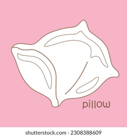 Alphabet P For Pillow Vocabulary School Digital Stamp Outline
