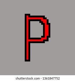 alphabet p pixel
