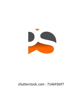 Alphabet p and s icon, company, industry, corporate, entity name, white background, vector illustration