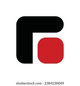  Alphabet "P" and Square in Red Logo