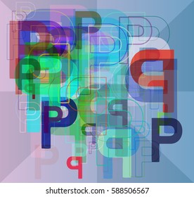 Alphabet P texture background