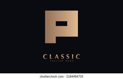 plantilla de monogramo del logotipo del vector de p alfabeto
