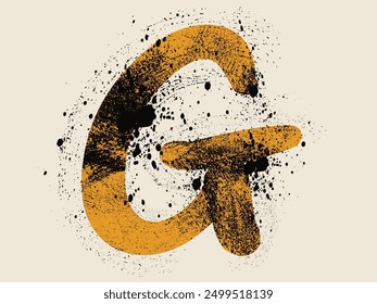 alphabet  paint brush stroke, letter G paint brush stroke, letter G vector brush paint lettering, grunge letter G alphabet symbol design, grunge letter, vector icon of alphabet G with ink stroke
