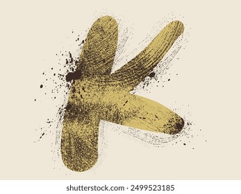 alphabet  paint brush stroke, letter K paint brush stroke, letter K vector brush paint lettering, grunge letter K alphabet symbol design, grunge letter, vector icon of alphabet K with ink stroke