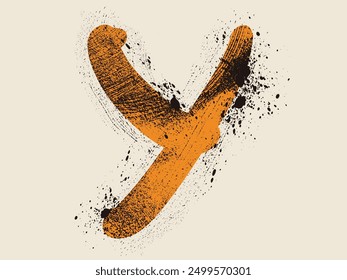alphabet  paint brush stroke, letter Y paint brush stroke, letter Y vector brush paint lettering, grunge letter Y alphabet symbol design, grunge letter, vector icon of alphabet Y with ink stroke
