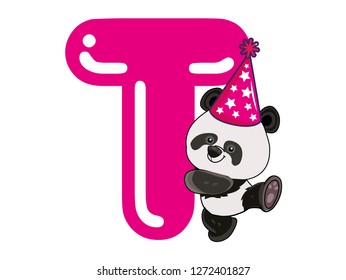 ALPHABET WITH PANDA, T
