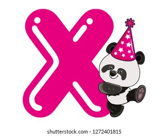 ALPHABET WITH PANDA, X