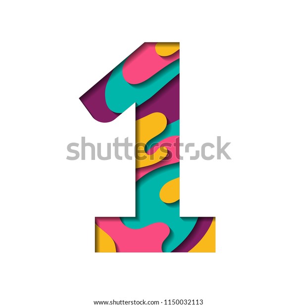 Download Alphabet Paper Cut Number One Letter Stock Vector (Royalty ...