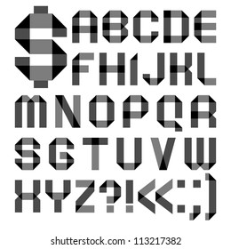 Alphabet from a paper transparent tape - Roman alphabet (A, B, C, D, E, F, G, H, I, J, K, L, M, N, O, P, Q, R, S, T, U, V, W, X, Y, Z)