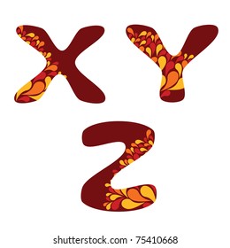 alphabet - part seven - X, Y, Z