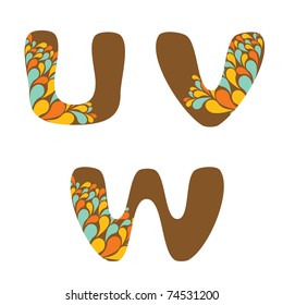 alphabet - part six - U, V, W