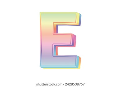 Alphabet Pastel Metallic Sticker Design
