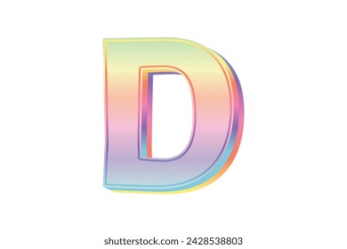 Alphabet Pastel Metallic Sticker Design