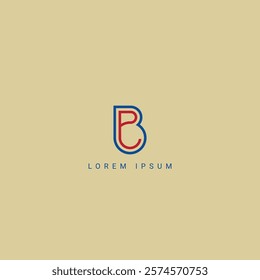 Alphabet PB BP Letter Modern Monogram Style Logo Design. Initial vector template