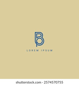 Alphabet PB BP Letter Modern Monogram Style Logo Design. Initial vector template