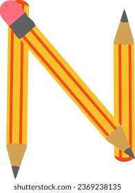 an alphabet with a pencil theme