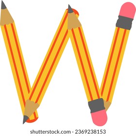 an alphabet with a pencil theme