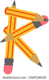 an alphabet with a pencil theme