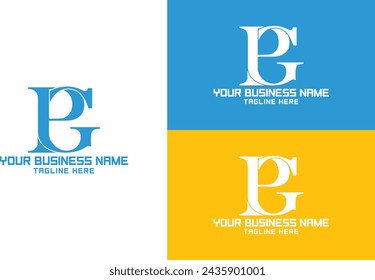 Alphabet PG letters monogram icon logo design