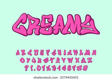 Alphabet Pink Creamy Type Cartoon Vector