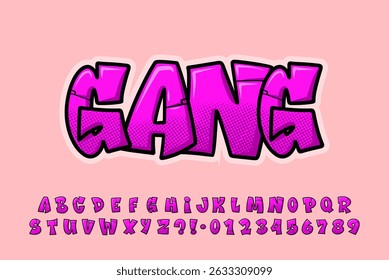Alphabet Pink Graffiti Type Cartoon Vector