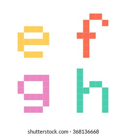 alphabet pixel color