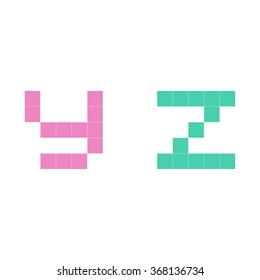 alphabet pixel color