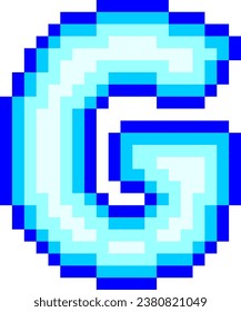 an alphabet with a pixel theme