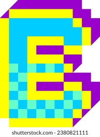 an alphabet with a pixel theme