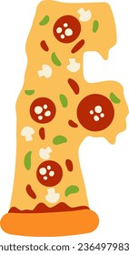 an alphabet with a pizza theme