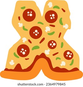 ein Alphabet mit einem Pizzathema