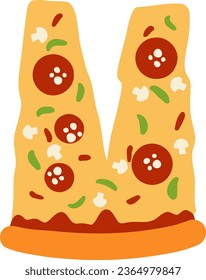 un alfabeto con tema de la pizza