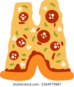 an alphabet with a pizza theme