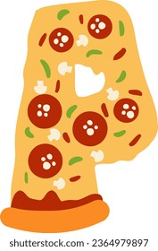 an alphabet with a pizza theme