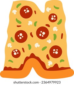 an alphabet with a pizza theme