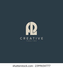 Alphabet PL LP letter modern monogram style logo vector element.