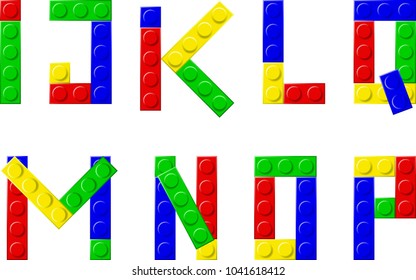 alphabet with plastic blocks