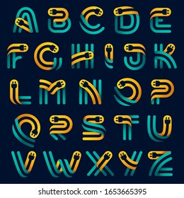 Alphabet with plug cable inside. Vector typeface for electric car identity, technology headlines, charging posters etc.