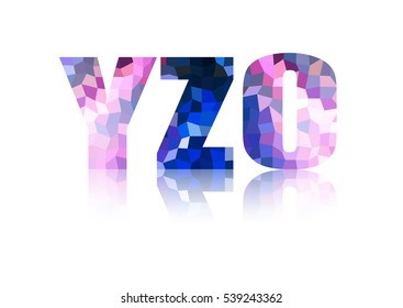 Alphabet in polygonal. vector illustration. part 9