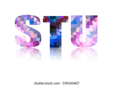 Alphabet in polygonal. vector illustration. part 7