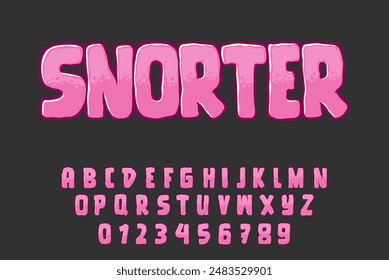 Alphabet Pop Punk Pink Cartoon Letters Vector