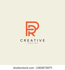 Alphabet PR RP letter modern monogram style logo vector template.