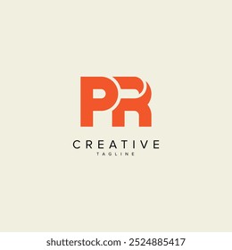 Alfabeto PR RP Letra Moderna Monograma Estilo Design de logotipo. Modelo de vetor inicial.