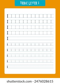 Alphabet practice worksheet designed to help kids trace and learn the letter i. featuring uppercase and lowercase tracing lines, this educational tool is perfect for early learners developing their ha